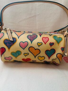 Dooney & Bourke Y2K Rainbow Hearts “IT” Small Barrel Bag - Rare Find!!